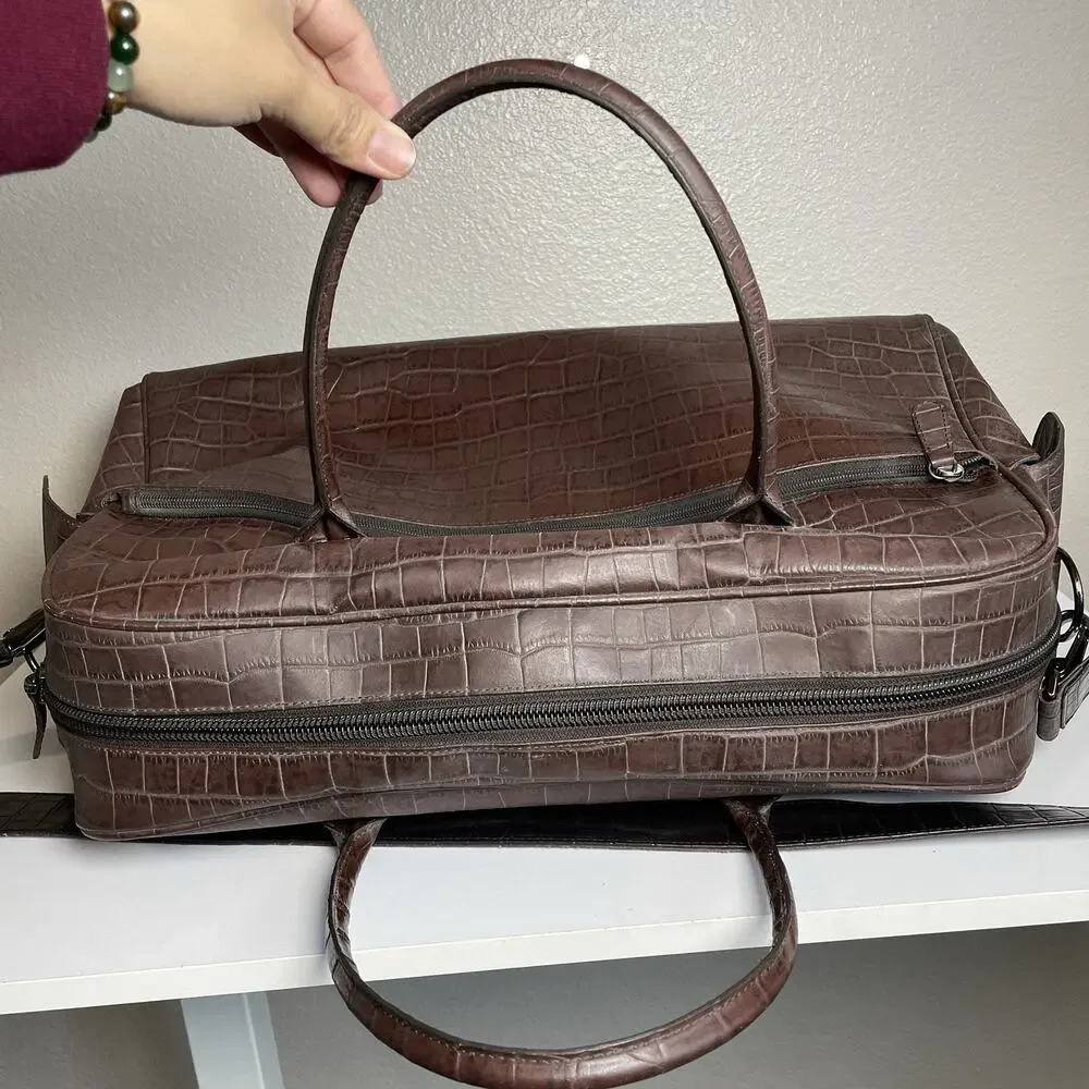 Preston & York Leather Bag Travel Duffle Gym Luggage Overnight Weekend 19”x10